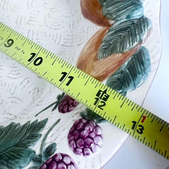 Noble Excellence Napa Valley Serving Bowl 13" Ceramic Fruit Motif Multicolor - Picture 4 of 12